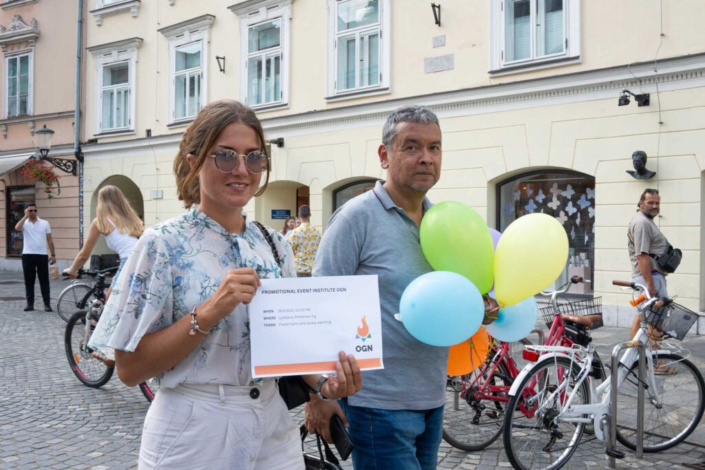 Our team heading towards Prešeren square for the start of the event.